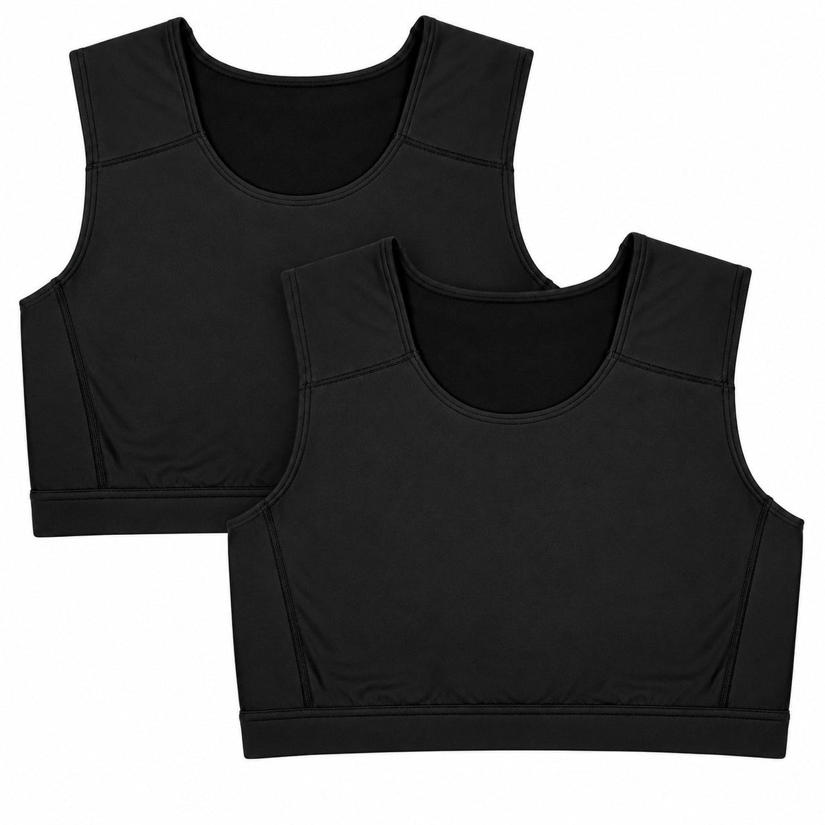 RodeoH Shapewear Compression Top 2 pack in Black: two black compression tops
