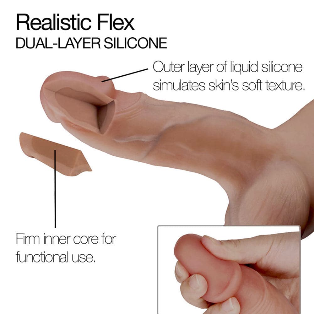 6.7" Realistic Flex Dildo graphic sketch of dual density layers