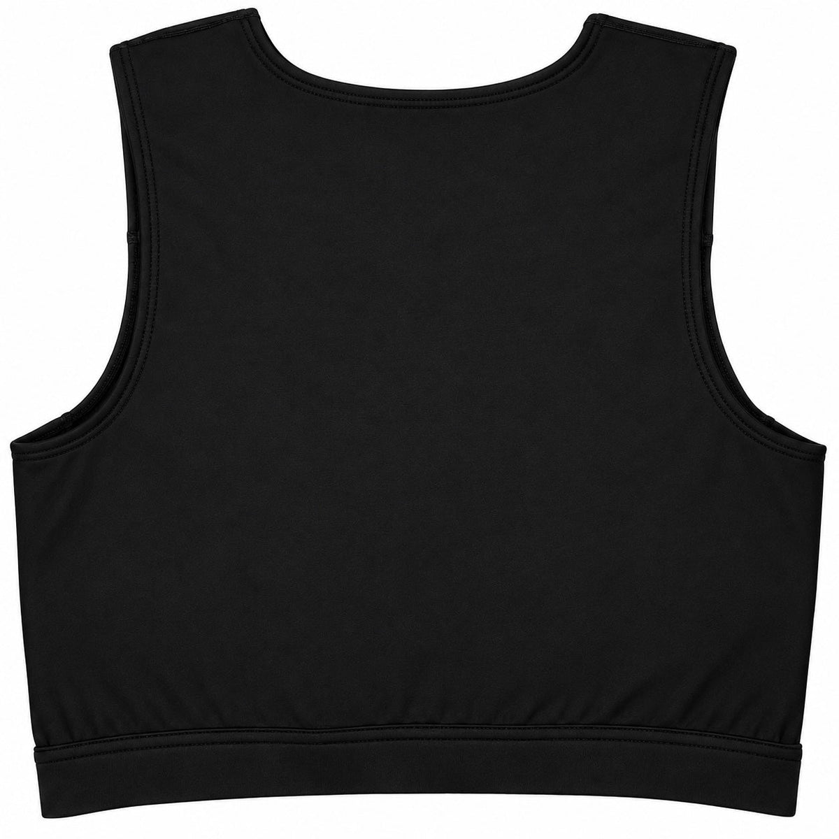 RodeoH black compression top for chest binding, back view