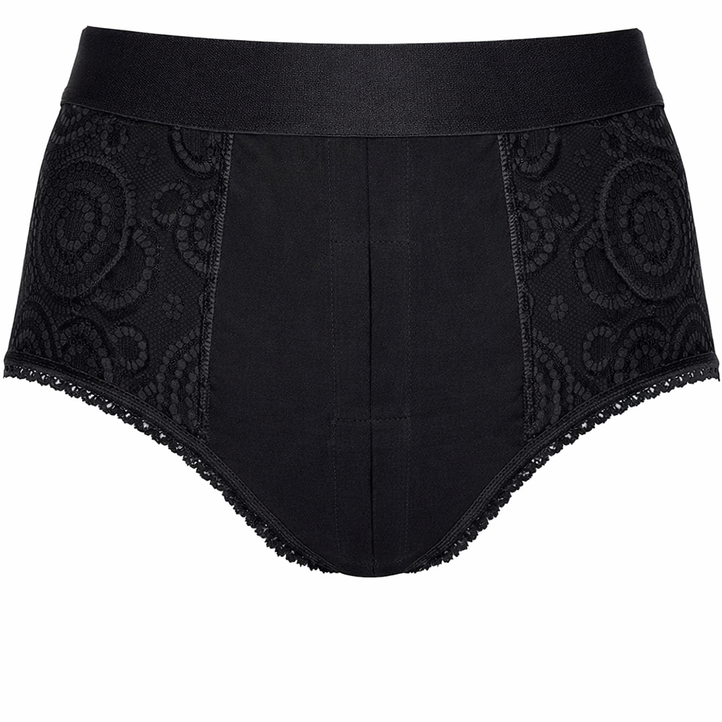 high rise panty black front