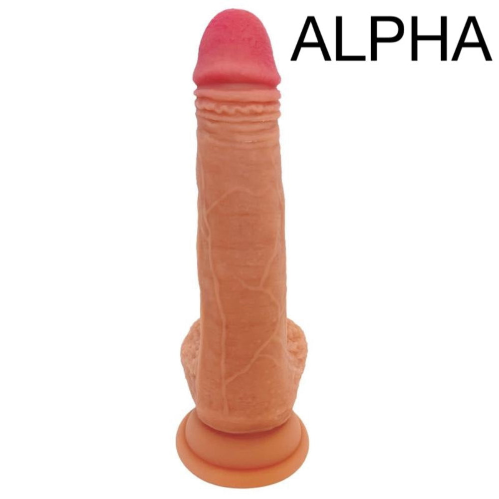 nexus legacy silicone tan dildo alpha form the back, flat on its suction cup base