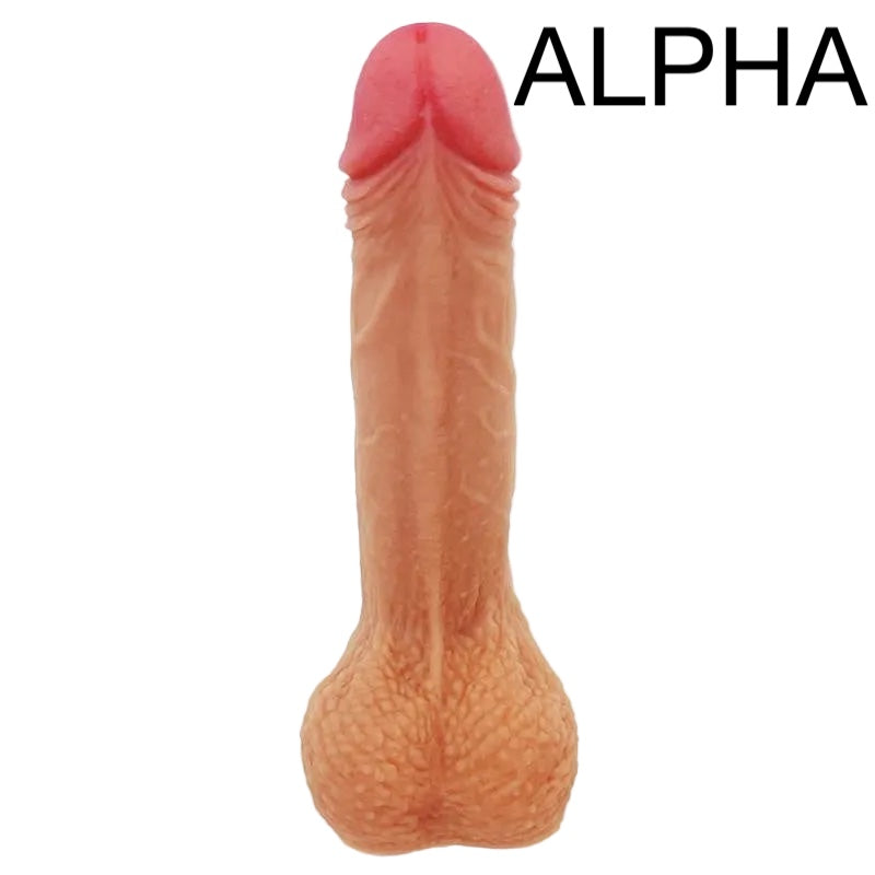 nexus legacy silicone tan dildo alpha form the front, flat on its suction cup base