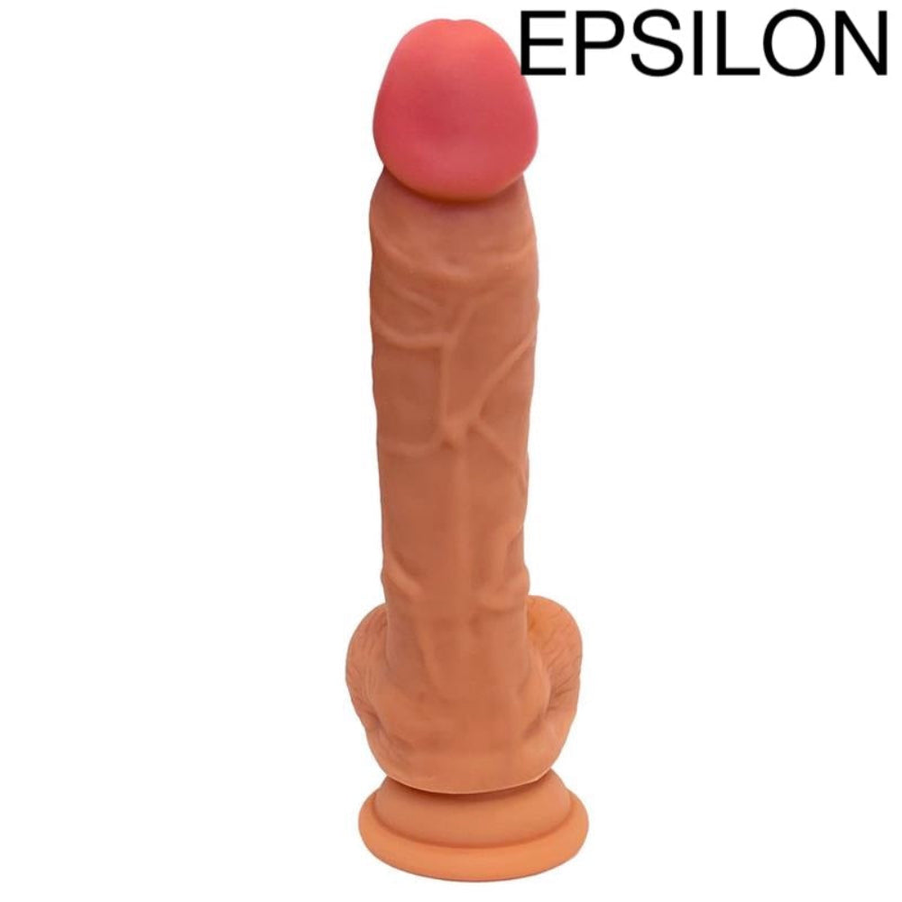 nexus legacy silicone tan dildo delta from the bacl, flat on its suction cup base
