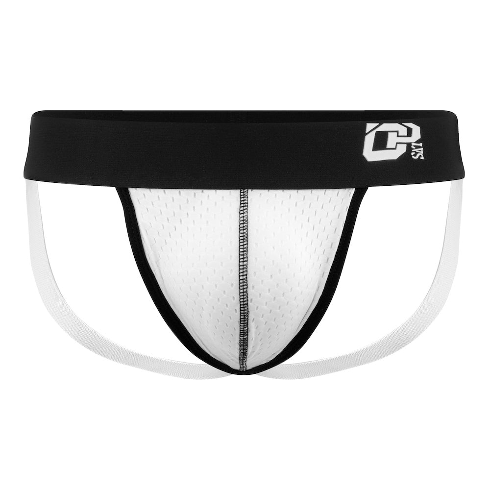 ORLVS White Sport Mesh Jock Underwear form the front
