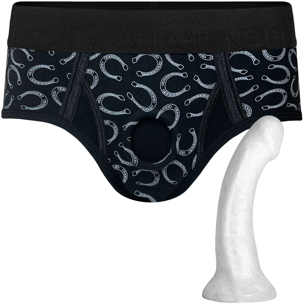 Lucky Horseshoes Brief+ & Pearl Contour Silicone Dildo - Package Deal