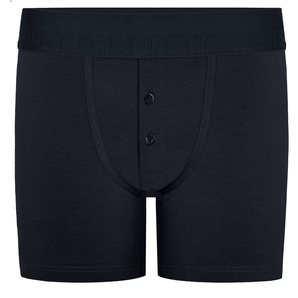 Rise Button Fly Boxer+ Harness - Black with rodeoh logo waistband