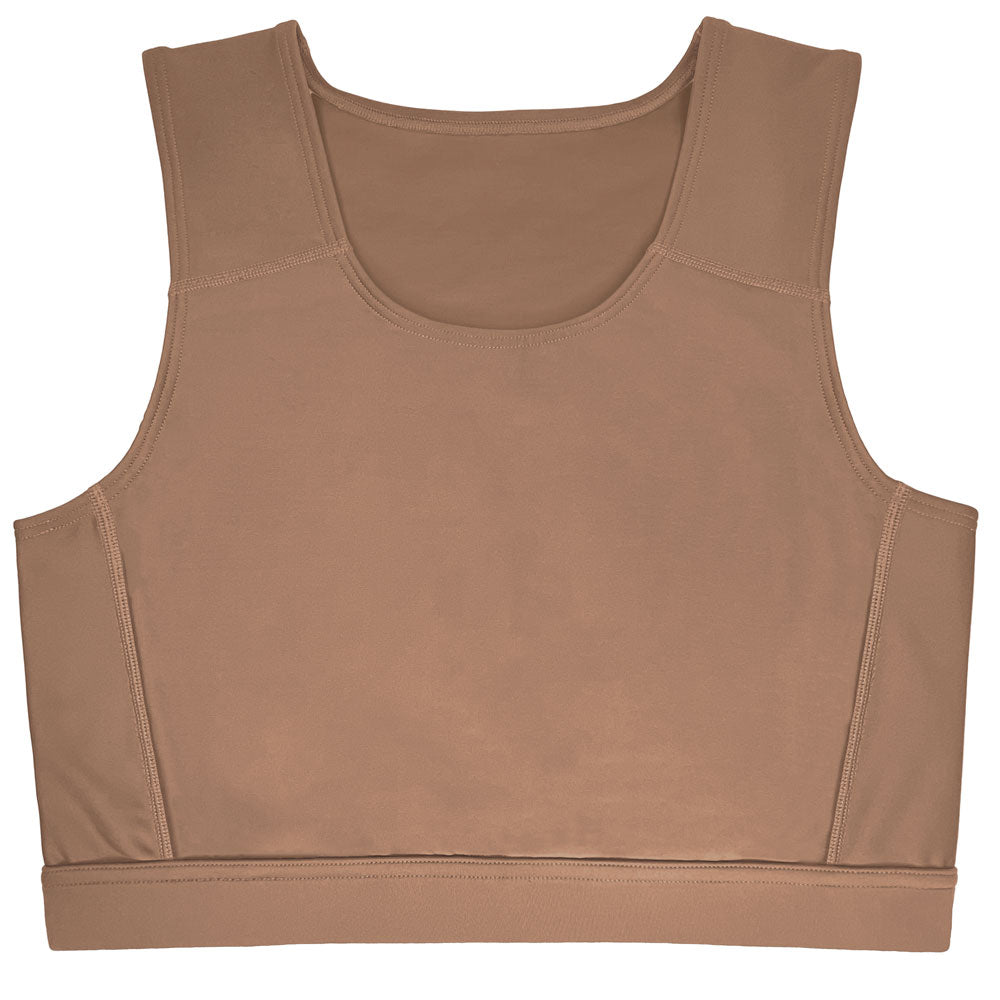 Compression Chest Flattening Top 2 Pack - Toffee and Black