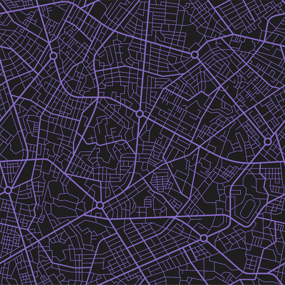 rodeoh geometric city grid black and purple pattern