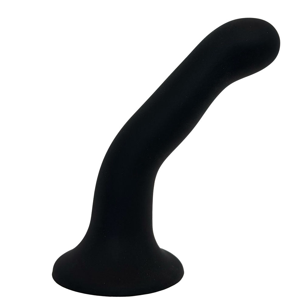 rodeoh nexus matte black silicone dildo curved shape