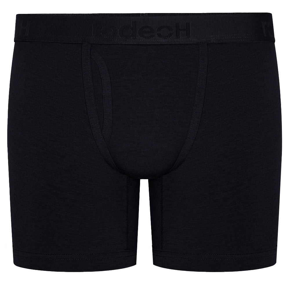 6" inseam Shift Boxer Brief gender neutral Underwear in solid black,