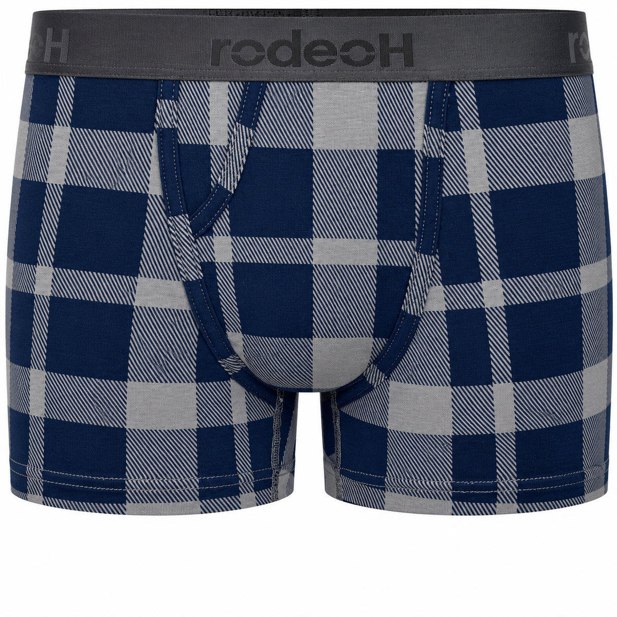 Classic Top Loading Boxer Packing Underwear - Blue Gray Plaid