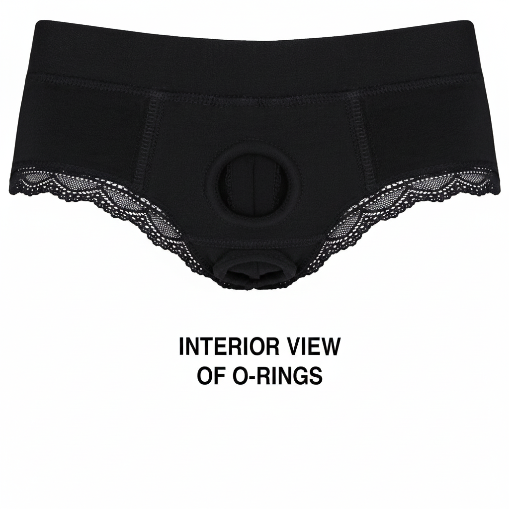Duo Panty+ Harness - Hearts & Roses Purple