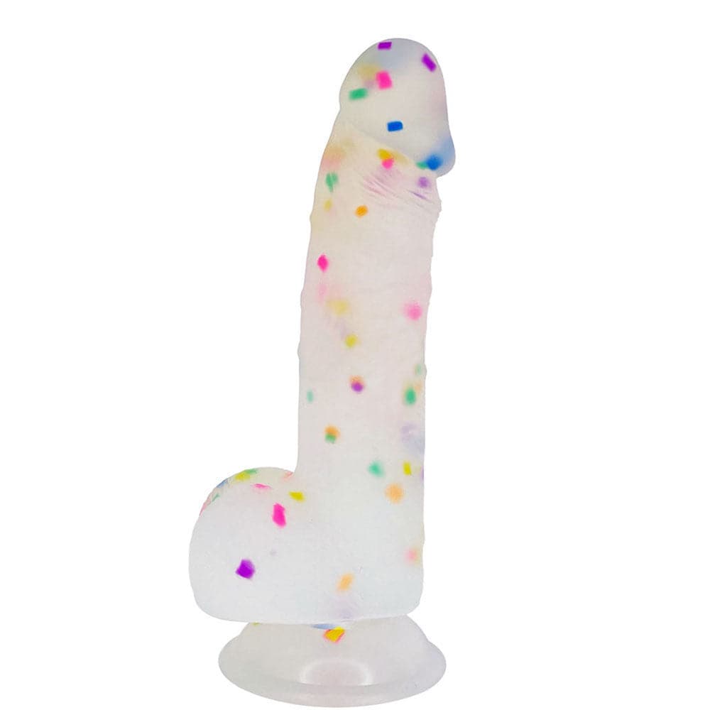 5.5" Confetti Suction Cup Silicone Dildo - Multi - RodeoH