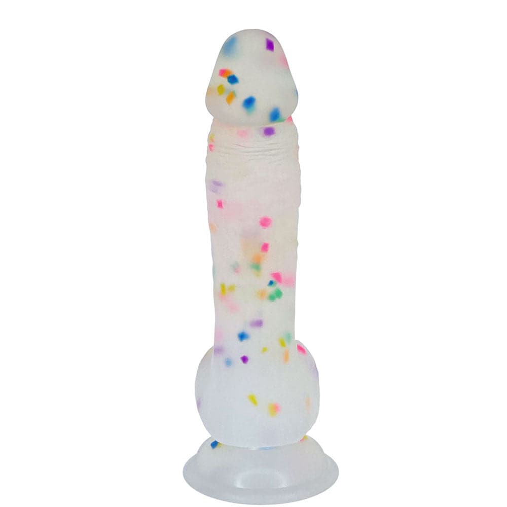 5.5" Confetti Suction Cup Silicone Dildo - Multi - RodeoH