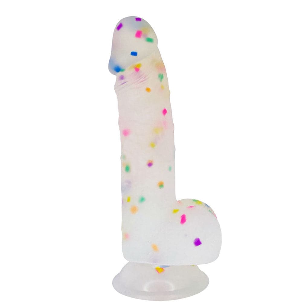 5.5" Confetti Suction Cup Silicone Dildo - Multi - RodeoH