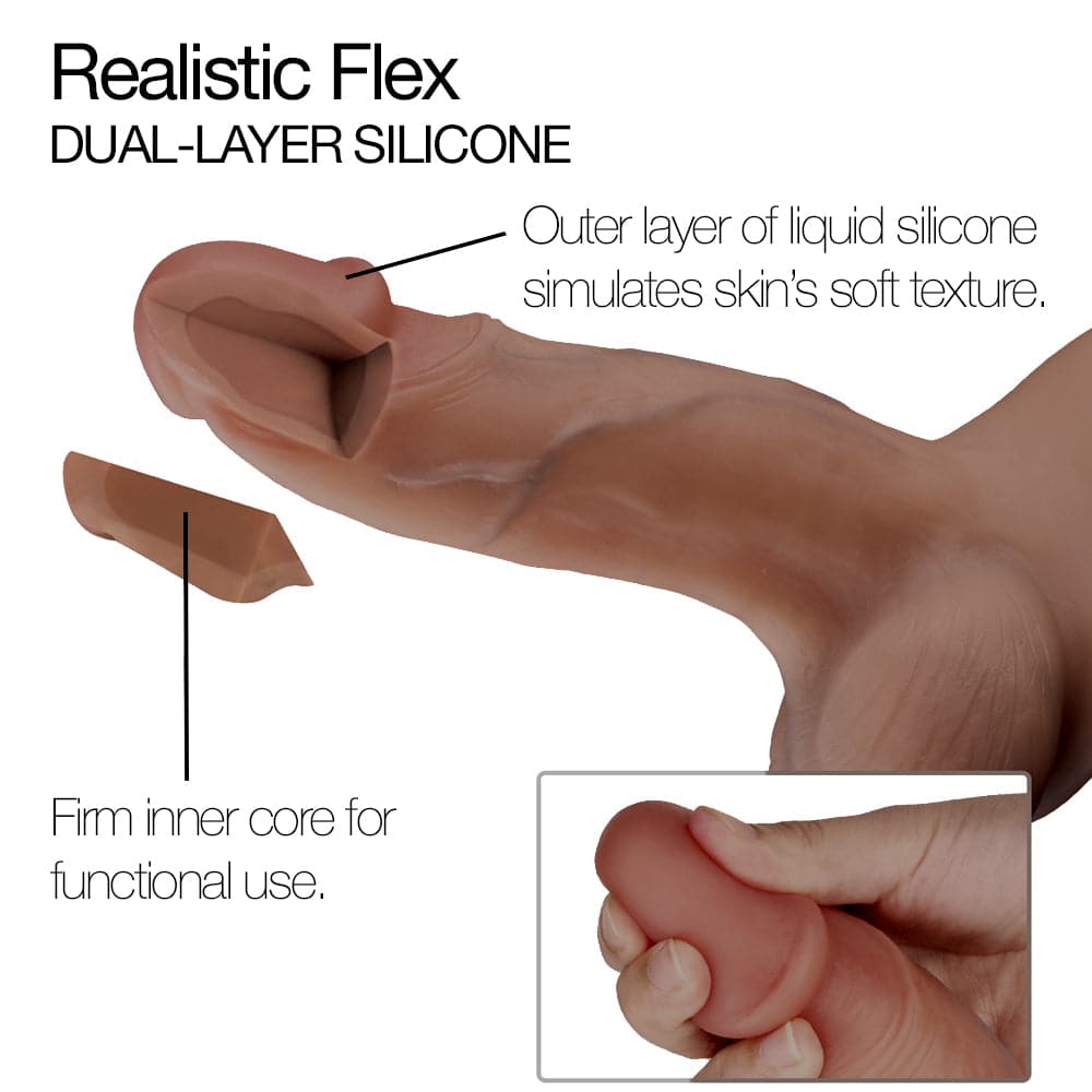 6.7" Realistic Flex Dildo - Painted Dark Caramel (Slightly Imperfect)