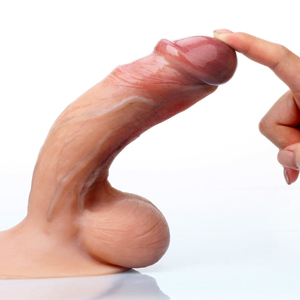 6.7" Realistic Flex Dildo - Painted Dark Caramel (Slightly Imperfect)