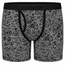 RodeoH 6 inch Top Loading Packing Boxer in black and white Geometric print, front view