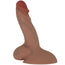 6.7" Realistic Flex Dildo in caramel - from the side flat on its base
