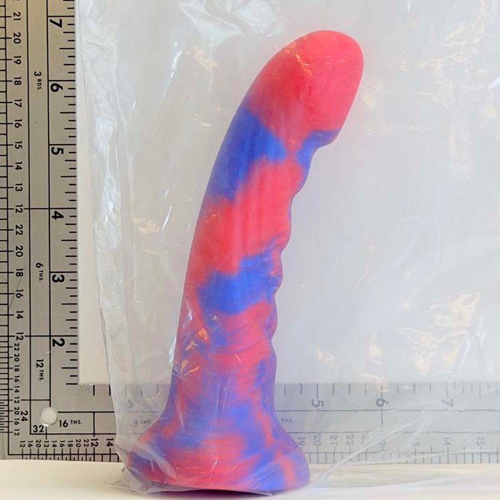 Berry Blue Marble, 7 inch one-of-one silicone Vault sample