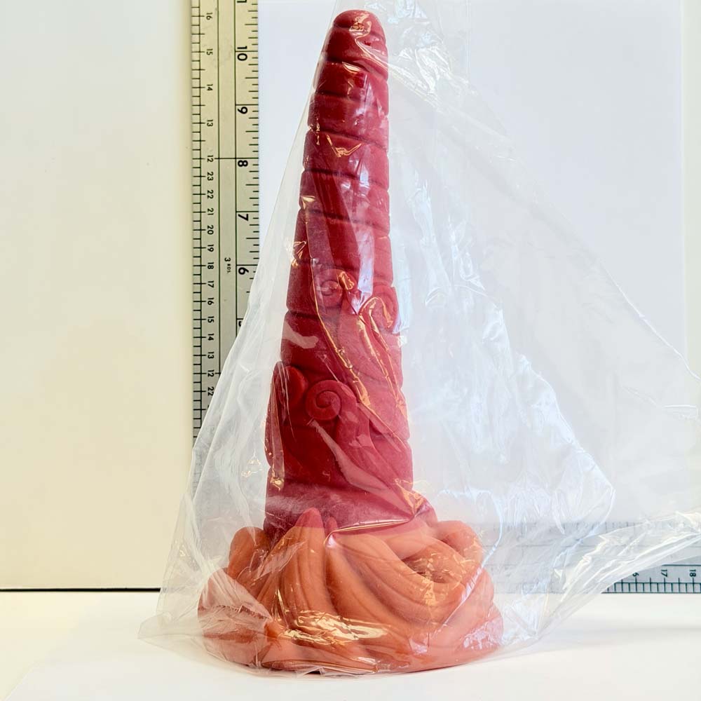 Crimson Horn Swirl | Fantasy Silicone Dildo | Vault Sample