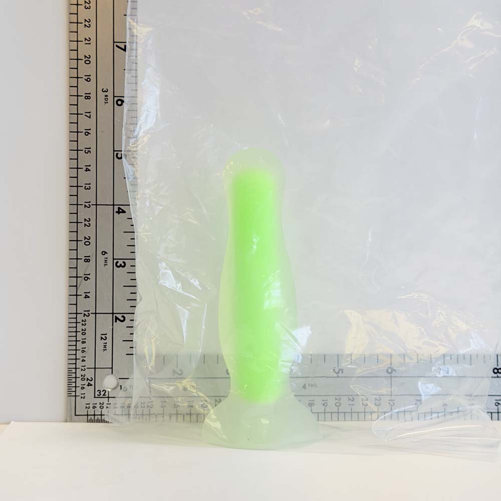5" Lime Glow Silicone Dildo | Vault Sample