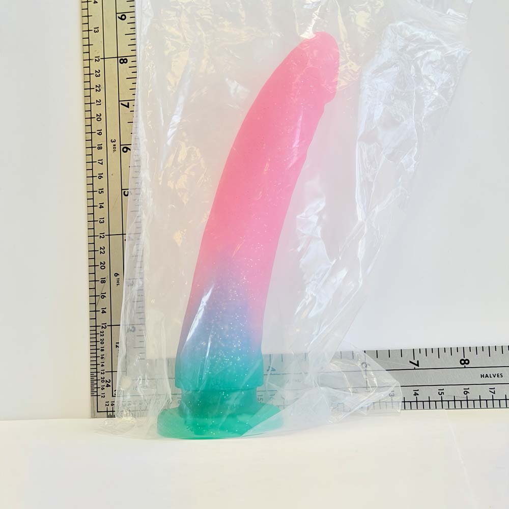 8.5" Melon Sparkle Silicone Dildo | Vault Sample