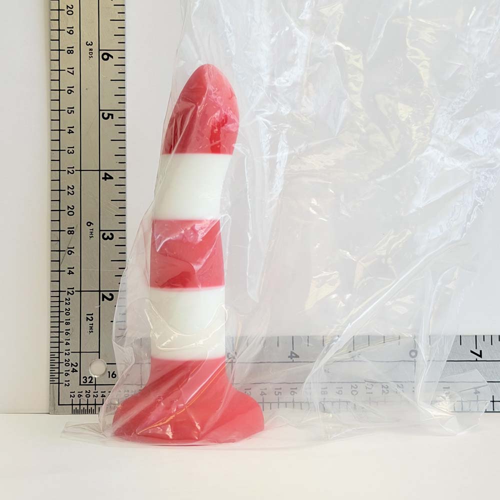 5.8" Peppermint Swirl Silicone Dildo | Vault Sample