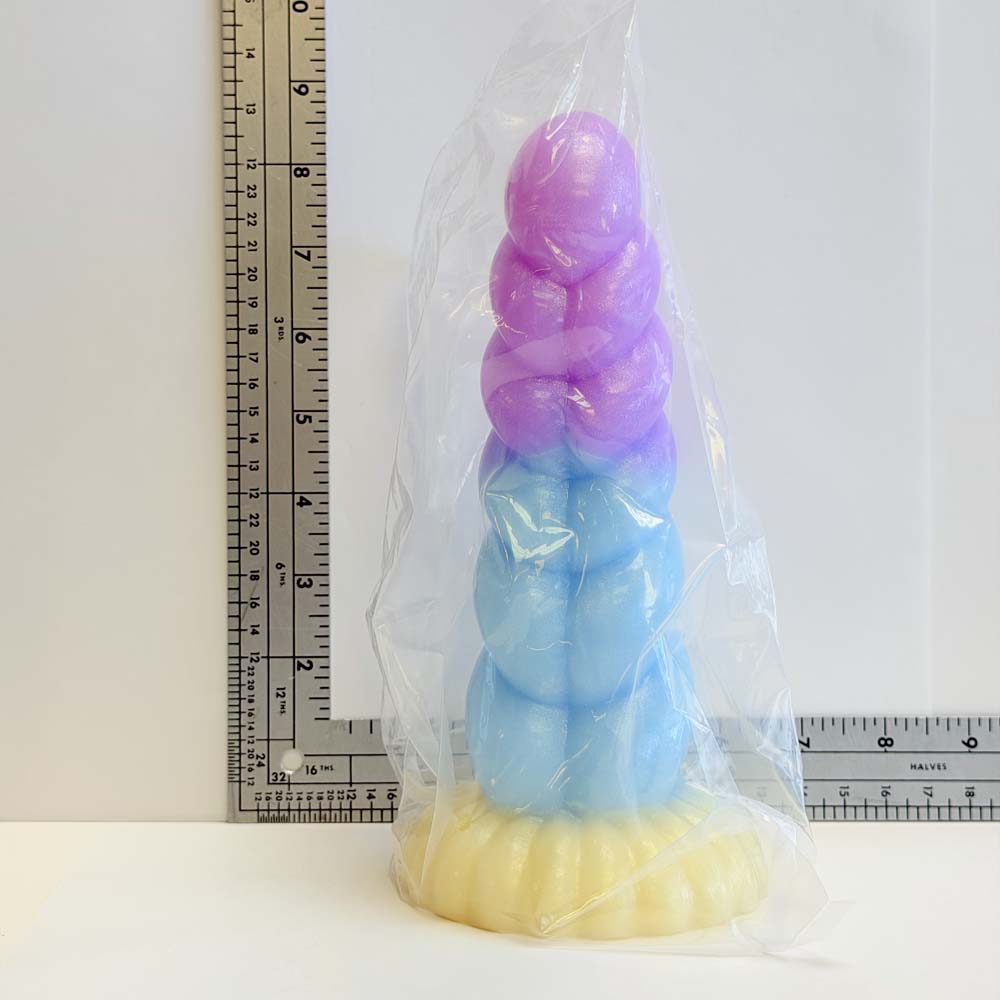 Purple & Blue Bubble | Non-Realistic Silicone Dildo | Vault Sample