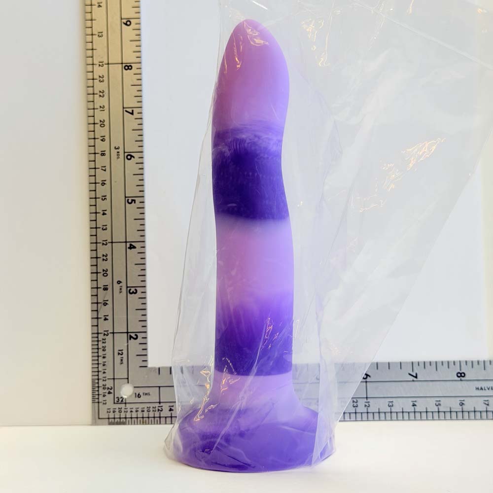 Purple Stripe | Non-Realistic Silicone Dildo | Vault Sample