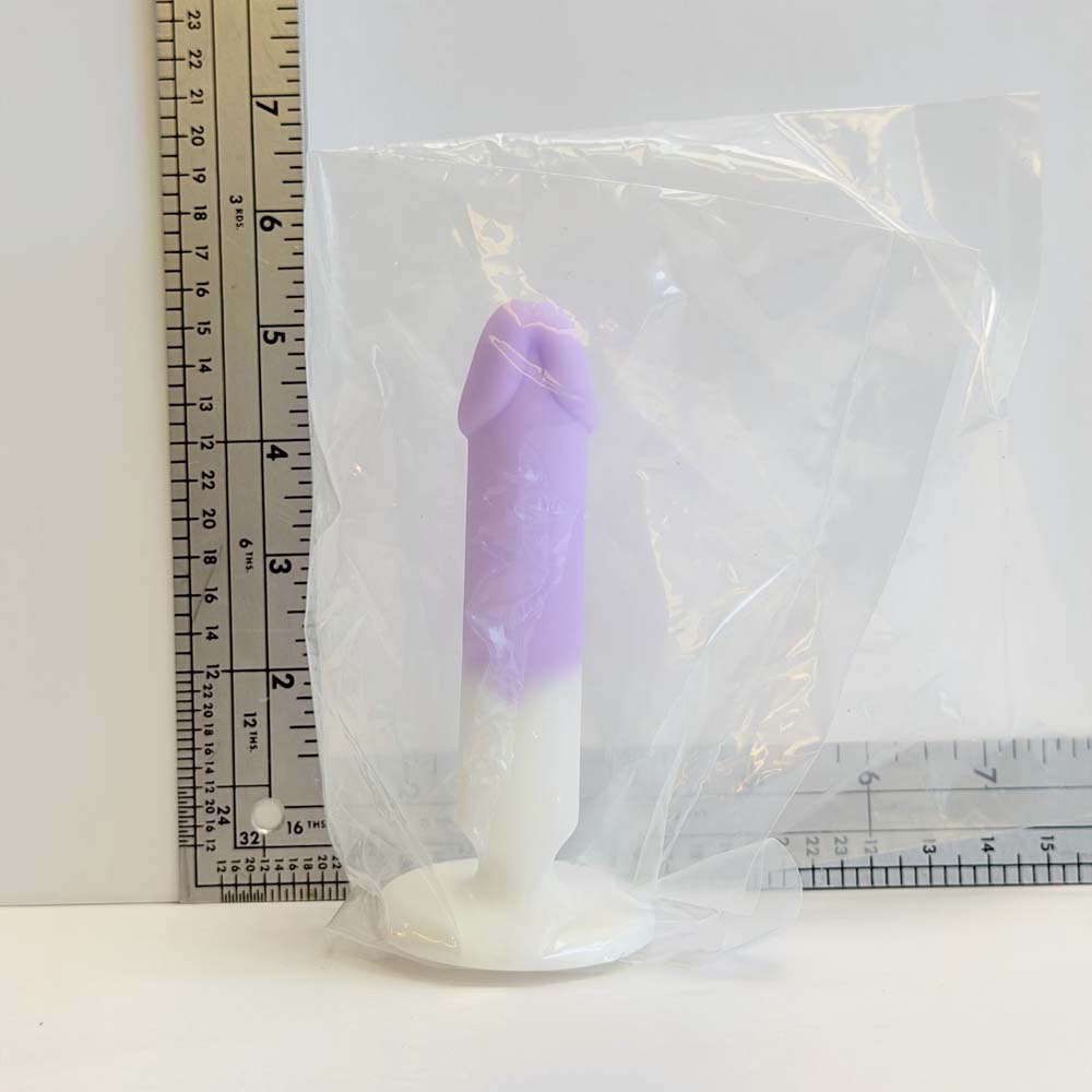 Purple & White Ombre | Non-Realistic Silicone Dildo | Vault Sample