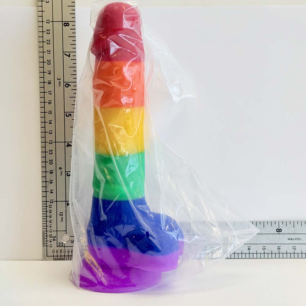 8.5" Rainbow Classic Silicone Dildo | Vault Sample