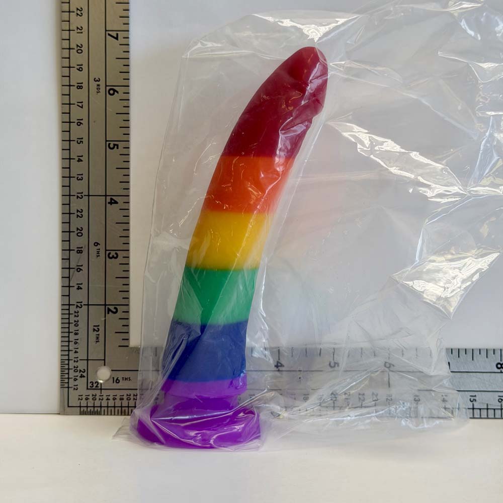 6.8" Rainbow Slim Silicone Dildo | Vault Sample