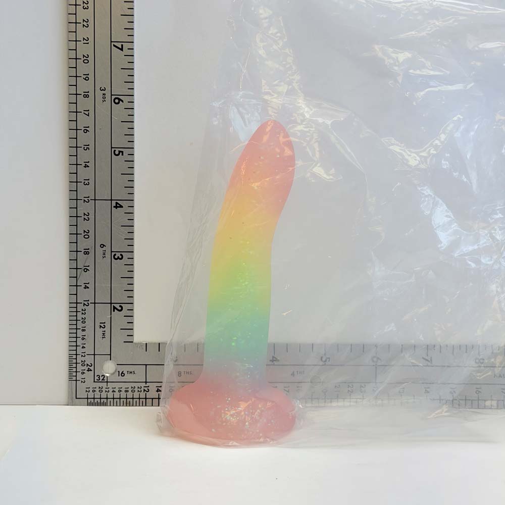 Rainbow Sparkle | Non-Realistic Silicone Dildo | Vault Sample