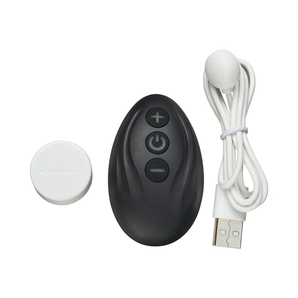Kissi + Puck - Silicone Lips & Tongue Remote Control Vibrating Dildo Cushion Grinder - Black