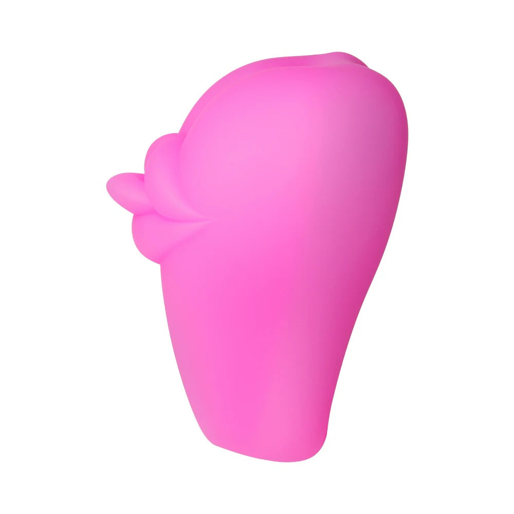 Kissi + Puck - Silicone Lips & Tongue Vibrating Remote Control Dildo Cushion Grinder - Hot Pink