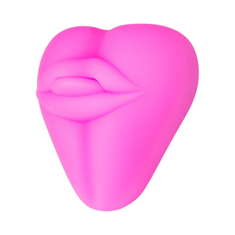 Kissi - Silicone Lips & Tongue Stimulator Dildo Cushion and Grinder - Hot Pink