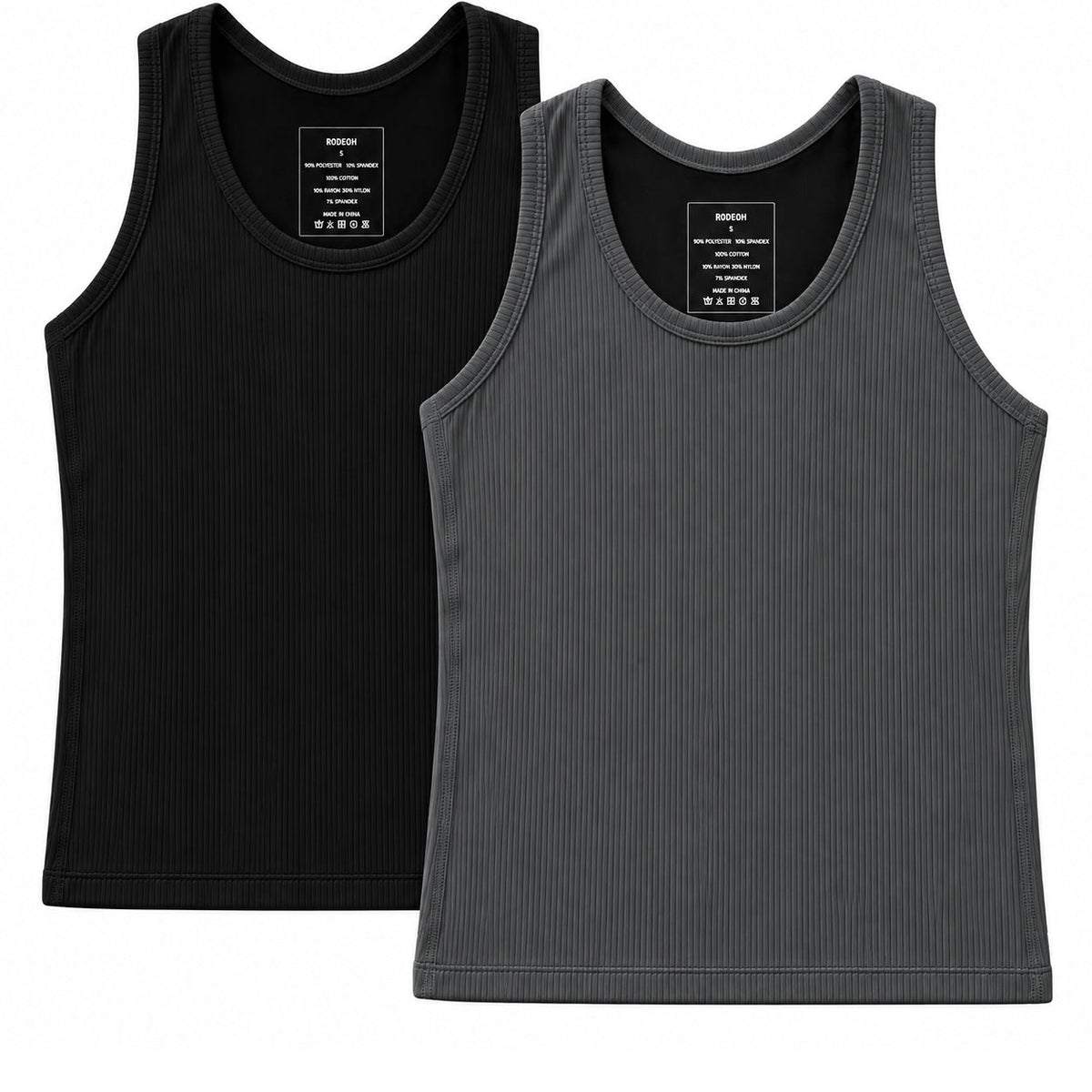 RAZOR Shapewear Compression Tank 2 Pack, Black and Gray