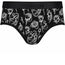 RodeoH Top Loading Brief Packer Underwear in black Hearts & Roses print, front view