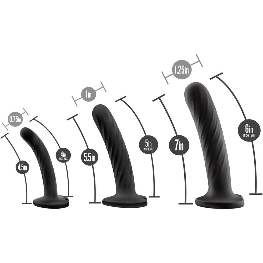 Beginner's Kit - High Cut Luxe Panty Harness and Set of 3 Silicone Dildos  - Package Deal