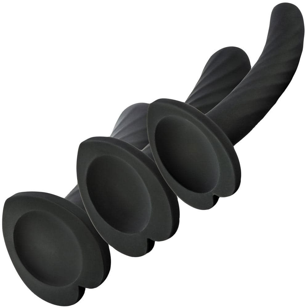Beginner's Kit - High Cut Luxe Panty Harness and Set of 3 Silicone Dildos  - Package Deal