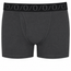 Dark gray top loading ftm packer boxer briefs with a black elastic waistband featuring a repeating gray wave pattern.