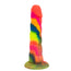 6" Loli Ribbed Suction Cup Silicone Dildo - Tie Dye