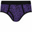 RodeoH Top Loading Brief Packer Underwear in Geometric Purple print, front view
