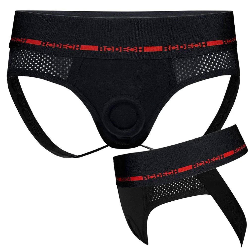 rodeoh jock harness black and soreal posable black dil package deal