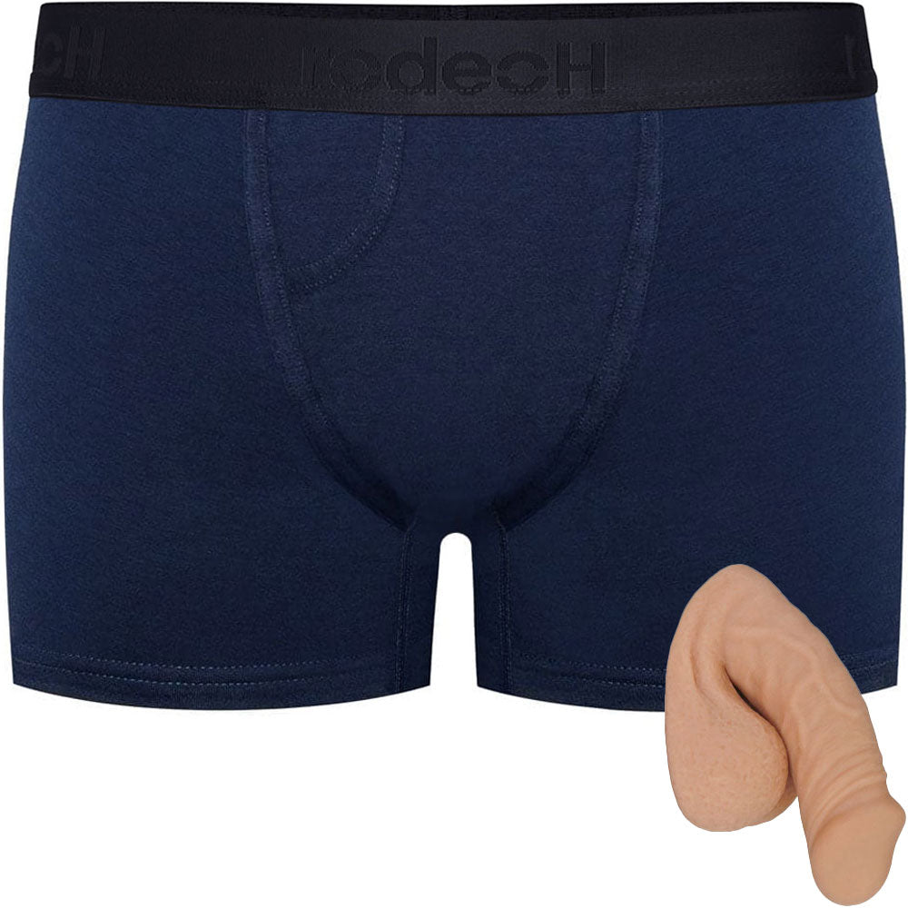 Dark Blue Classic Top Loading Boxer & Small Freeform Silicone Packer Vanilla