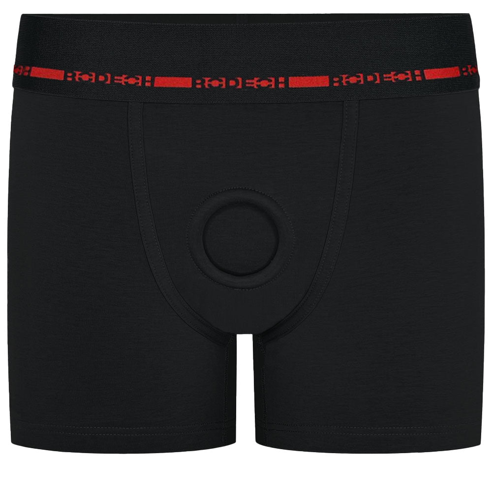 Black boxer haress by RodeoH with red logo waistband