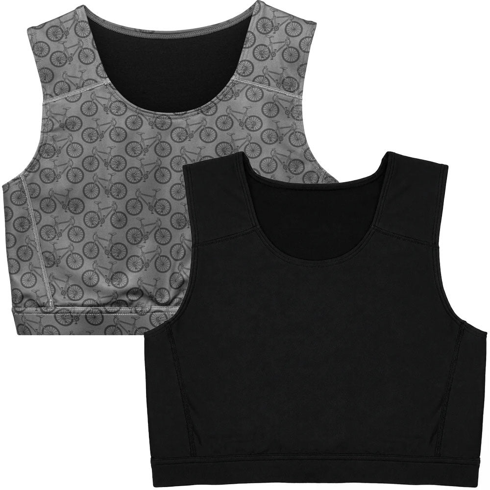 Compression Chest Flattening Top 2 Pack - Bikes and Black