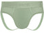 RodeoH side loading Jock packing underwear in sage green from the front