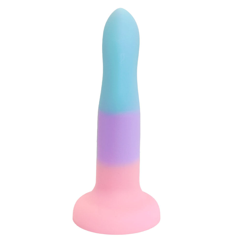 rodeoh nexus 6 inch rory skyline dildo peach purple and turquoise ombre